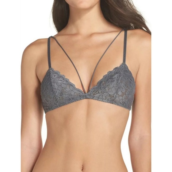 NWT Free People Front Strap Triangle Bra XS Gray X-Small - Picture 3 of 9